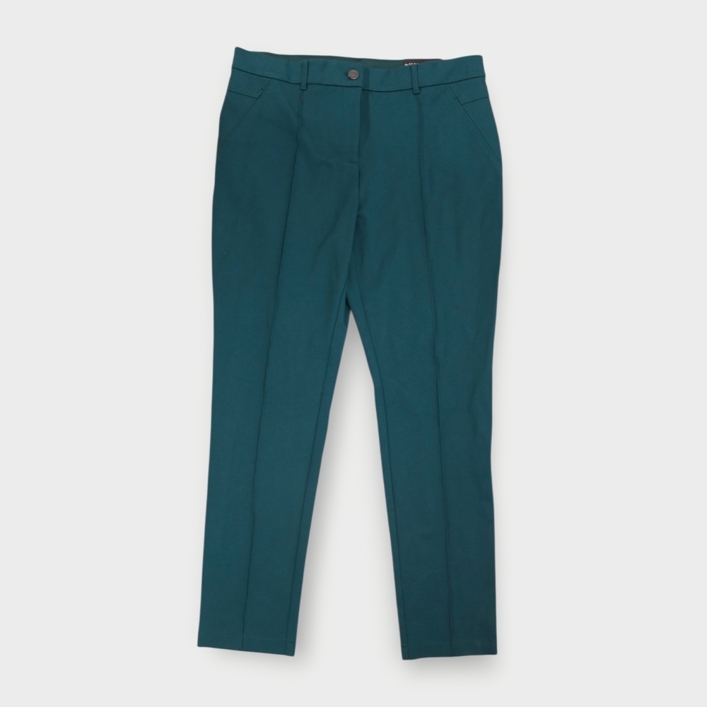 So Slimming Elyse Pants by Chico’s Womens Size 2= L/12 Elastic Waist Wave Green - Picture 2 of 6